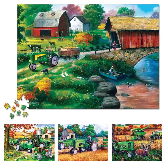 Collections Etc Farm and Country 500-Piece Puzzles - Set of 4 {1}