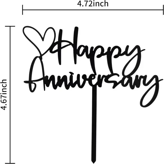 Happy Aniversary Cake Topper Black Cake Decoration Company Anniversary {2}