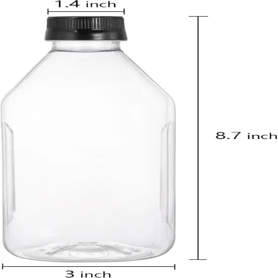 10 Pack 33 Oz Plastic Juice Bottles with Black Caps {2}