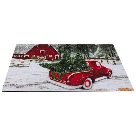 Northlight Vintage Pickup Truck Christmas Outdoor Doormat - 17.75" x 29.5" Multi {5}
