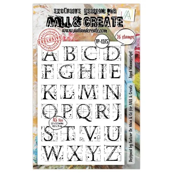 AALL And Create A5 Photopolymer Clear Stamp Set-Aged Manuscript {1}