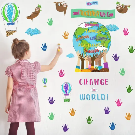 67 Pcs - We Can Change The World Classroom Bulletin Board Set Decorations {3}