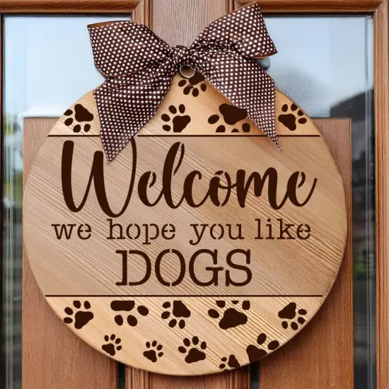 Hope You Like Dogs Round Sign Stencil | Sign Stencil | DIY Sign Stencil | Round Stencil | Designer Stencils | {2}