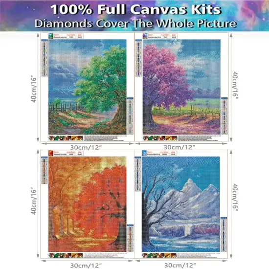 4 Pack DIY 5D Full Round Diamond Painting Kits for Adults {2}