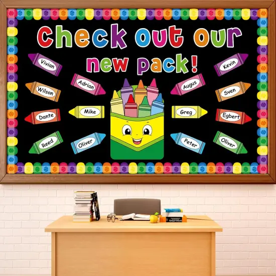 64pcs Colorful Crayon Classroom Bulletin Board {1}
