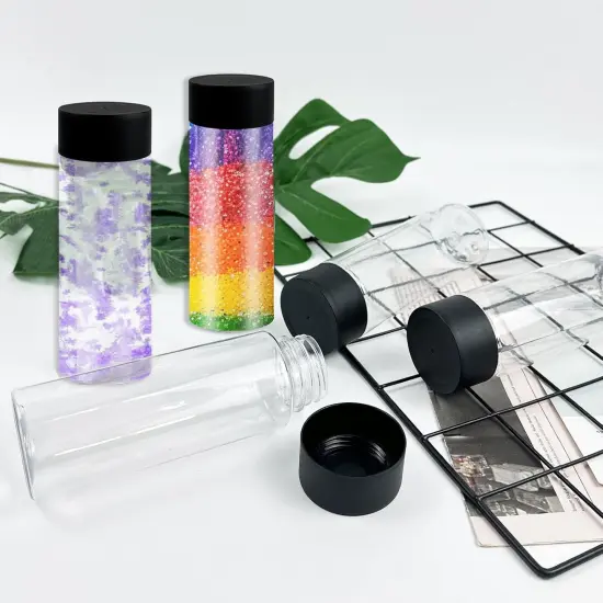 24 Pcs Sensory Bottles with Lids, 10 oz/ 300 ml Leakproof Clear Plastic Water Bottles {4}