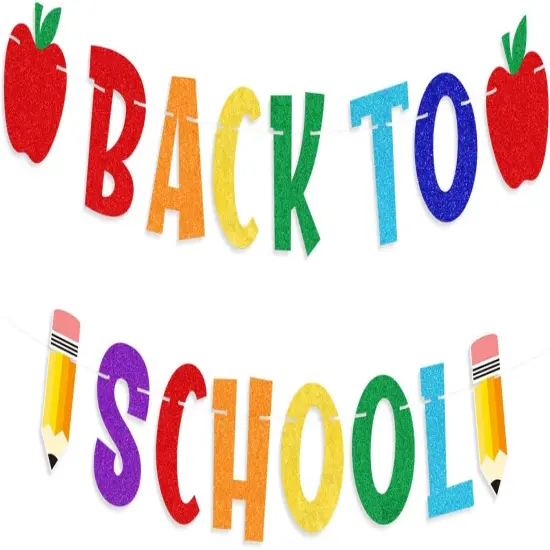 Back to School Banner Colorful Glitter {1}