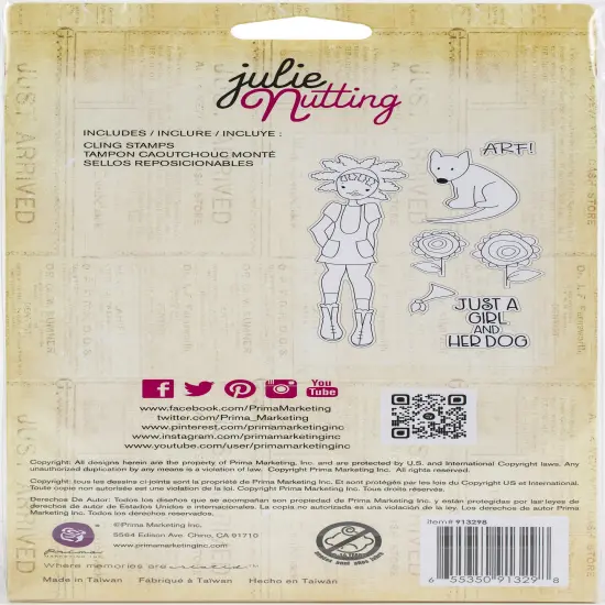 Prima Marketing Julie Nutting Mixed Media Cling Rubber Stamp-Nia {3}
