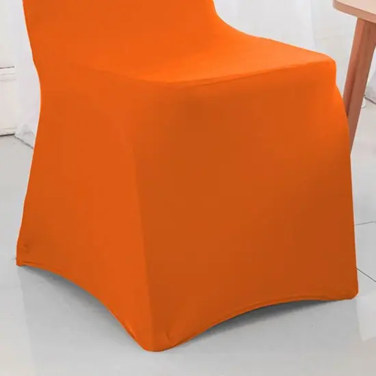 Orange Spandex Banquet Chair Cover with Stretch Fit for Vibrant Event Seating {5}