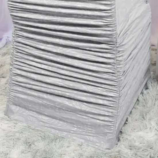 Retro Rouge Embossed Spandex Event Chair Cover Silver {5}