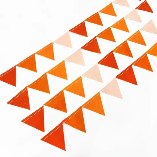 Orange Party Decorations - Ombre Felt Hanging Triangle Mini Bunting {5}