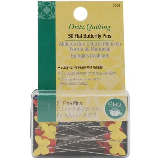 Dritz Quilting Flat Butterfly Pins 50/Pkg-Size 32 {1}