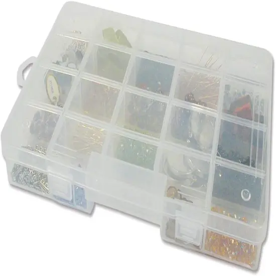 The Beadsmith Keeper Box - Medium Size - 10-3/4 x 7-1/2 inches, Storage Organizer with 20 compartments, Art Supply Organizers for Craft, Jewelry, Nail Art and More {2}