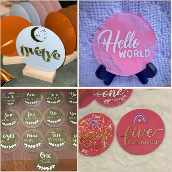 24 Pcs 3'' Clear Acrylic Circles Coasters {4}