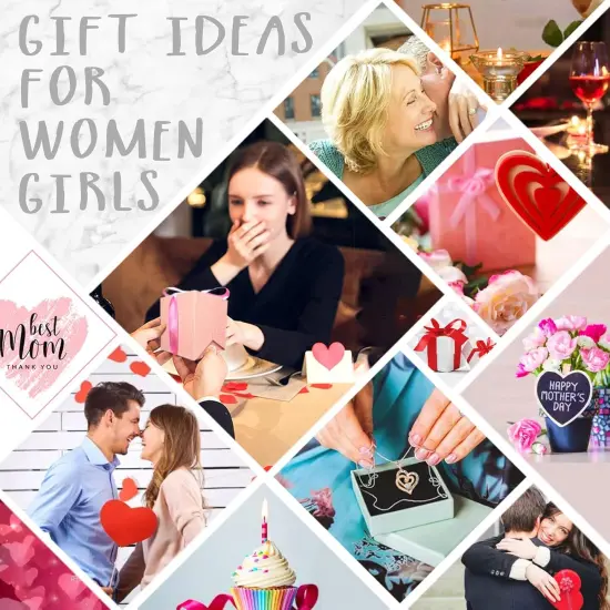 Mom Gifts, Preserved Rose Box with Heart Necklace {5}