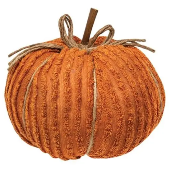 Soft Chenille Pumpkin Fall Table Decor with Jute Wrapped Stem {4}
