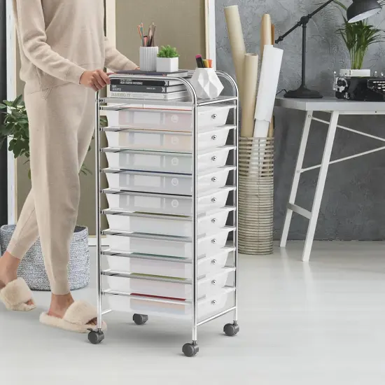 Storage Cart Rolling Cart with 10 Drawers {2}
