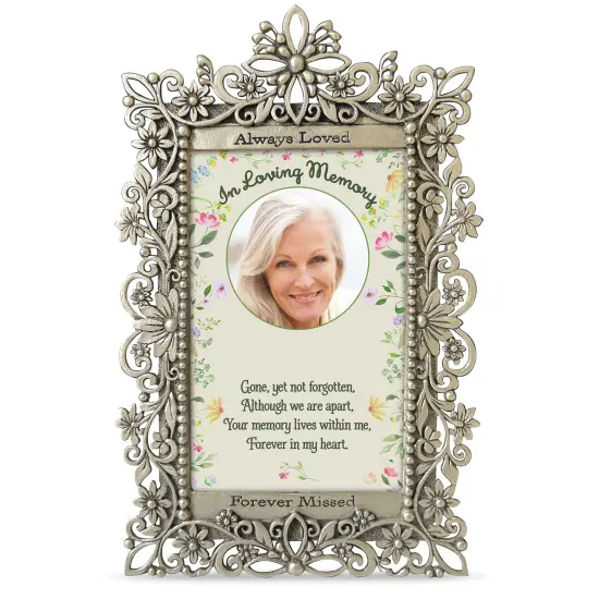 Collections Etc Always Loved Memorial Silver-Toned Picture Frame with Gift Box {1}