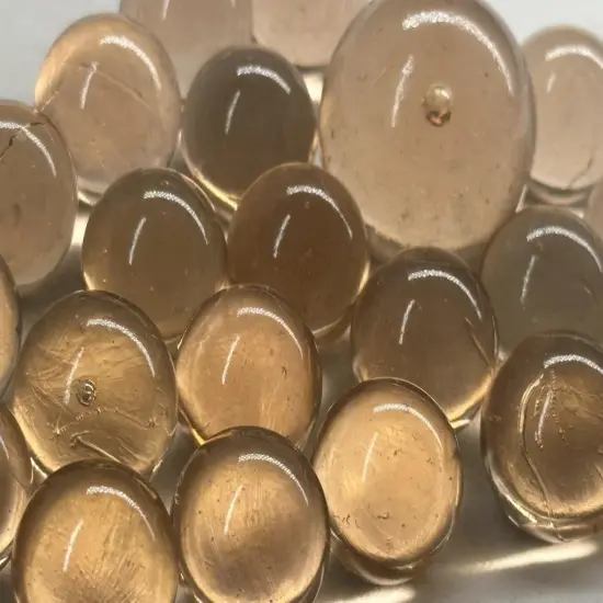 25 Glass Marbles AXOLOTL Clear Pink/Peach Game Pack Shooter Swirl {2}