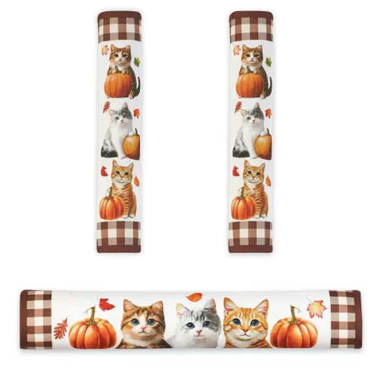 Collections Etc Harvest Cats 3-Piece Appliance Handle Cover Set {5}
