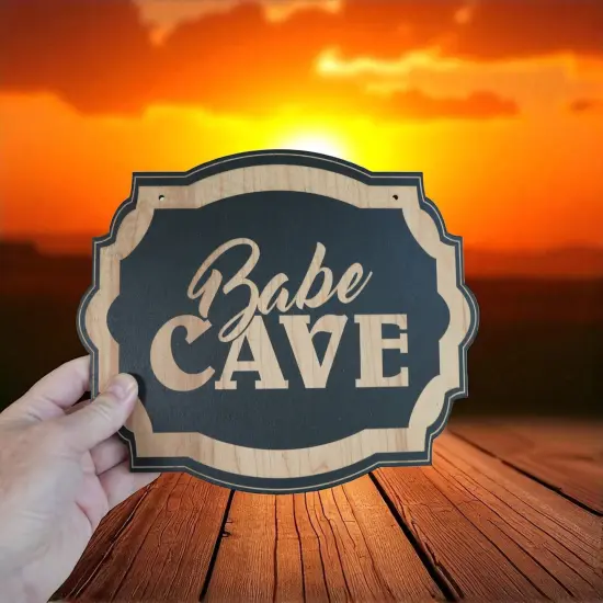 Babe Cave - Black Door Sign {5}