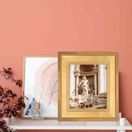 Gold Leaf 16x20 Picture Frame &ndash; 3.5" Contemporary Closed Corner Frame, Real Wood with Clear Acrylic Front {3}