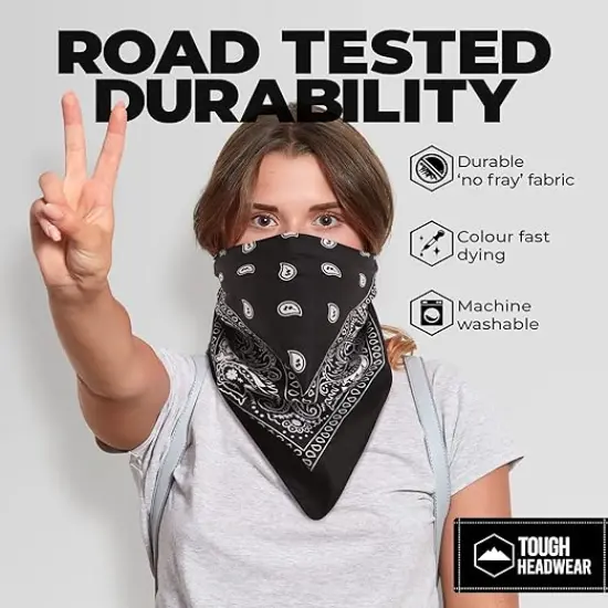 Large Bandana Headband - Handkerchief Bandanas for Men & Women - Paisley Bandana Pack - Cowboy Scarf {3}