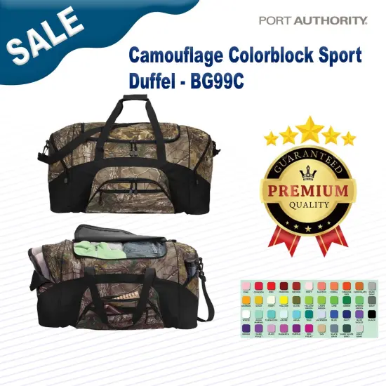 Port Authority&reg; Camouflage Colorblock Sport Duffel RT Extra/Black {2}
