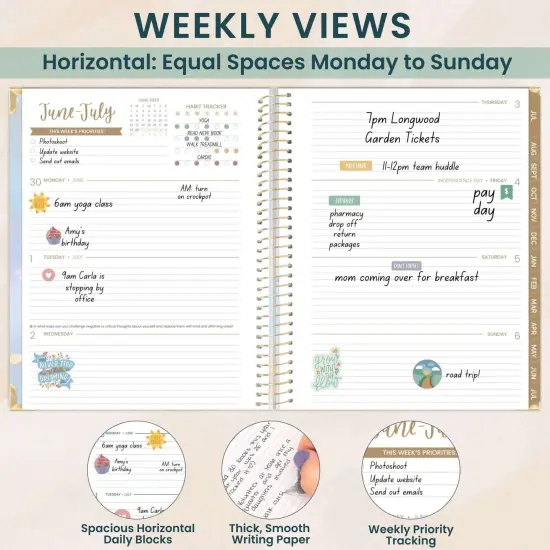 bloom daily planners 2025-26 Academic Planner, Hard Cover, 8.5" x 11", Iridescent Opal {4}