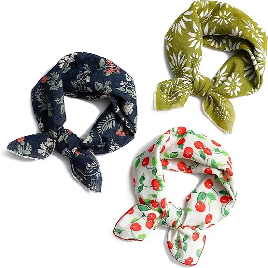 Multicolored 22''x22'' Cotton Bandana for Women and Men Multi-purpose Headband Hair Scarf Protective Coverage {1}