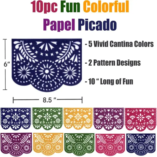 Mexican Fiesta Party Decorations &ndash; Cinco De Mayo - 6 Paper Fans, 5 Flowers Pom Poms, Papel Picado, Editable PDF Games - Taco Bout Tuesday, Birthday, Engagement Supplies {3}