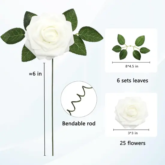 25pcs Real Looking Fake Roses Bouquets {2}