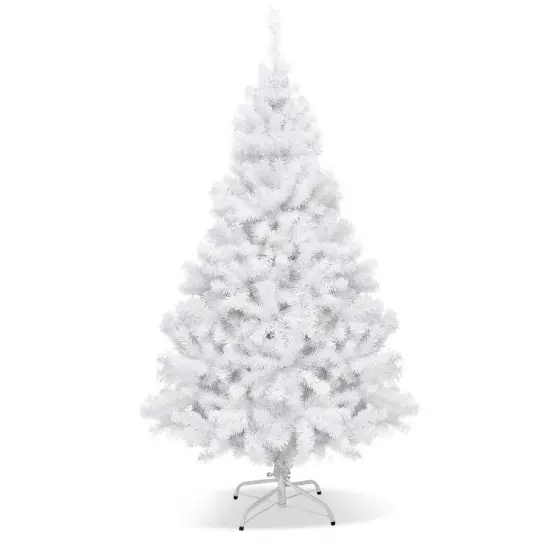 Hinged Artificial Christmas Tree with Metal Stand {2}