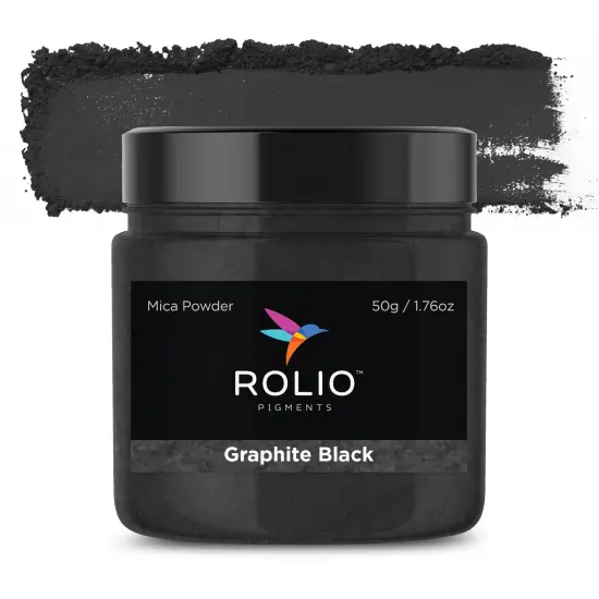 Rolio - 1 Jar Mica Powder (Graphite Black) - 50g / 1.8 oz {1}