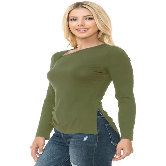 Womens Knit Long Sleeve TOP | RADYAN&reg; Sage {7}