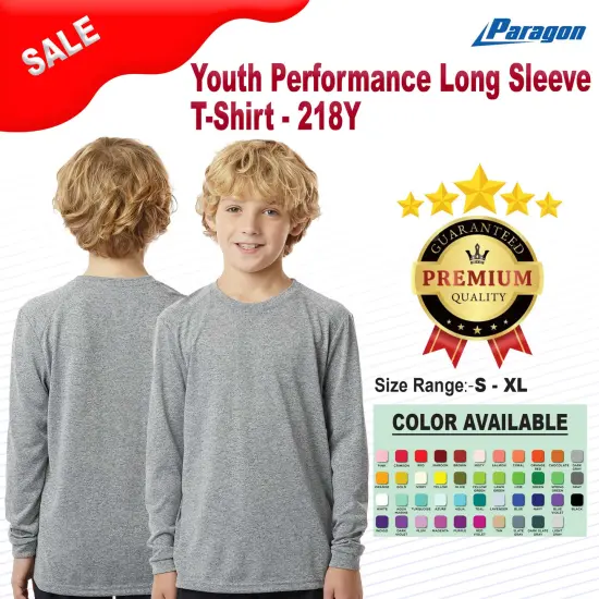 Paragon&reg; Youth Performance Long Sleeve T-Shirt Mint green {2}