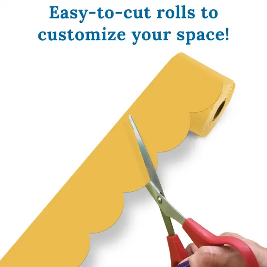 Carson Dellosa 260Ft Honey Bee Fall Bulletin Board Borders, 4Pack Scalloped Brown, Yellow, Linen, Gingham Bulletin Board Border for Bulletin Board, Modern Farmhouse Décor, Fall Décor, Classroom Décor {3}