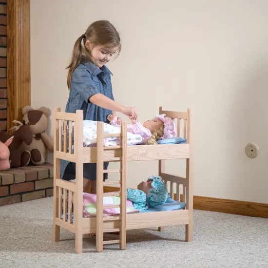 Eli & Mattie Amish Made Oak Bunk Beds Fully Assembled for 18 inch Dolls {4}