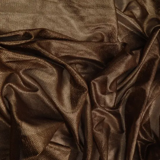 1 Yard Mesh Fabric with Foil Accent 58/60 Inch Wide Lightweight Stretch Polyester Blend ROSE LT/SILVER {3}