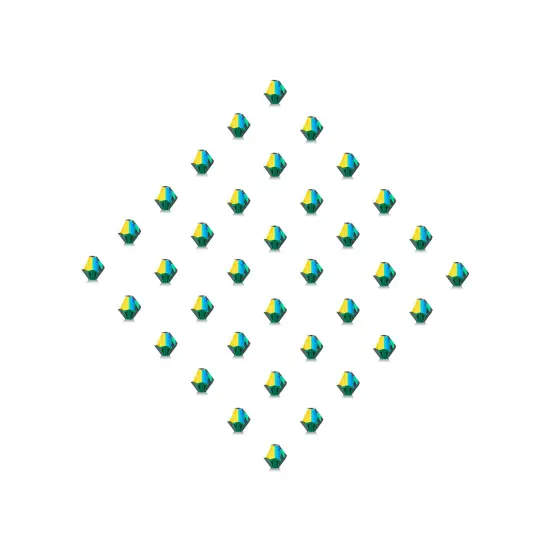 Preciosa 6mm Czech Crystals Bicone Rondelle Beads, 36pcs Emerald AB {5}