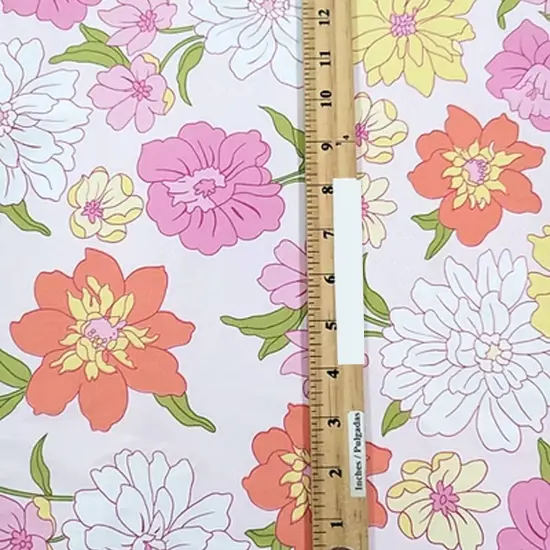 1 Yard Multicolor Blooming Garden Cotton Fabric Floral Stretch Print, 44/45&Prime; Wide for Sewing & Crafts {5}