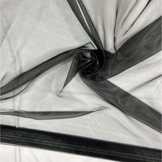 1 Yard Sheer Organza Fabric Crisp Lightweight Elegant Material for Decor Fashion Crafts Black {1}