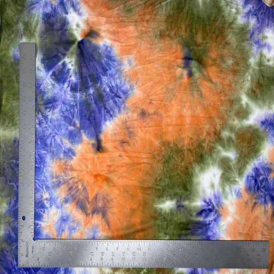 1 Yard DTY Double Brushed Tie-Dye Knit Fabric Ultra Soft Lightweight Stretch Fabric for Apparel Green/Purple {1}