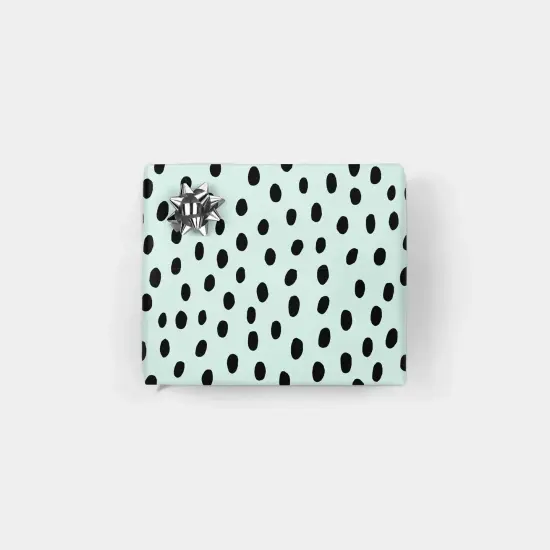 Mint and Black Handdrawn Polka Dots Gift {1}