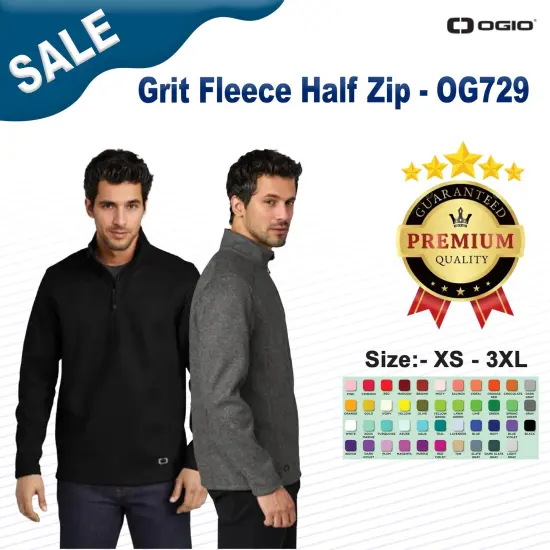 OGIO&reg; Grit Fleece Half Zip Diesel Grey Heather {2}