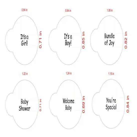 Baby Lettering Cookie Stencil Set: It's a Girl, It's a Boy, Baby Shower, Bundle of Joy, You're Special, Welcome Baby | C824 by Designer Stencils | Cookie Decorating Tools | Stencils for Royal Icing, Airbrush, Dusting Powder | Reusable Food Grade {3}