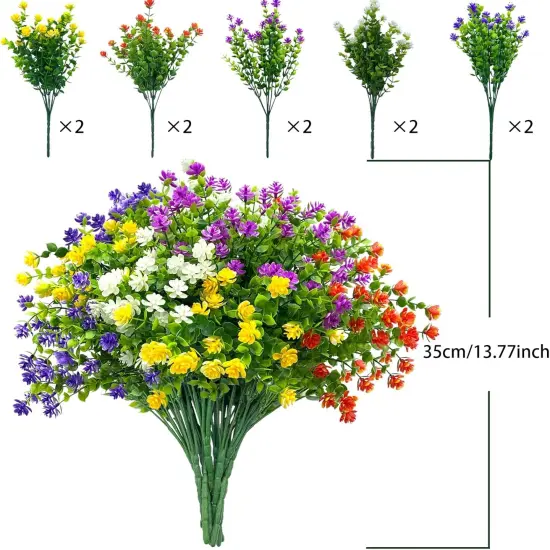 10 Bundles Realistic Spring Outdoor Fake Silk Flowers {2}
