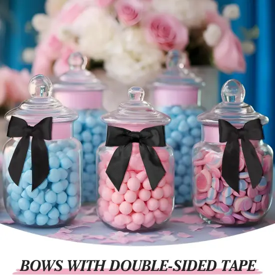 60 Pcs Satin Ribbon Bows 3 x 3 Inches Self Adhesive Satin Bows for Gift Wrapping Premade Ribbon Bows with Double Sided Tape for Crafts {5}