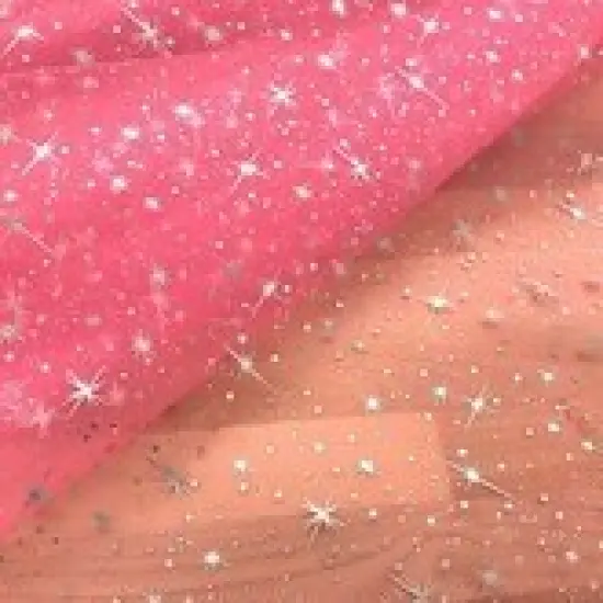 1 Yard Foil Star Organza Fabric Sheer Silver Stars Lightweight Polyester 58/59 inches wide Light Gray {2}