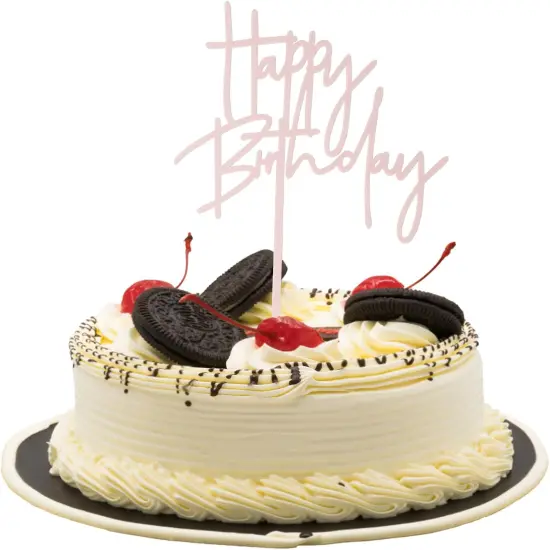 3 PCS Happy Birthday Acrylic Birthday Cake Toppers Decoration DIY Birthday Party Perfect Keepsake(Black,Gold,Pink） {2}